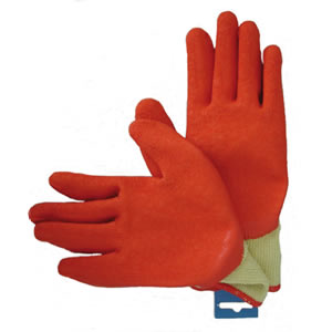 Latex Coated Work Gloves Orange Size 10